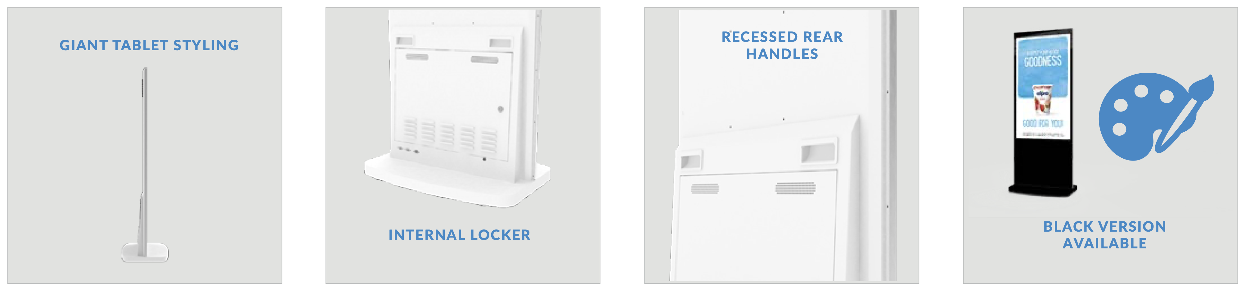 50" WHITE ANDROID FREESTANDING DIGITAL POSTER - L50HD - Image 4